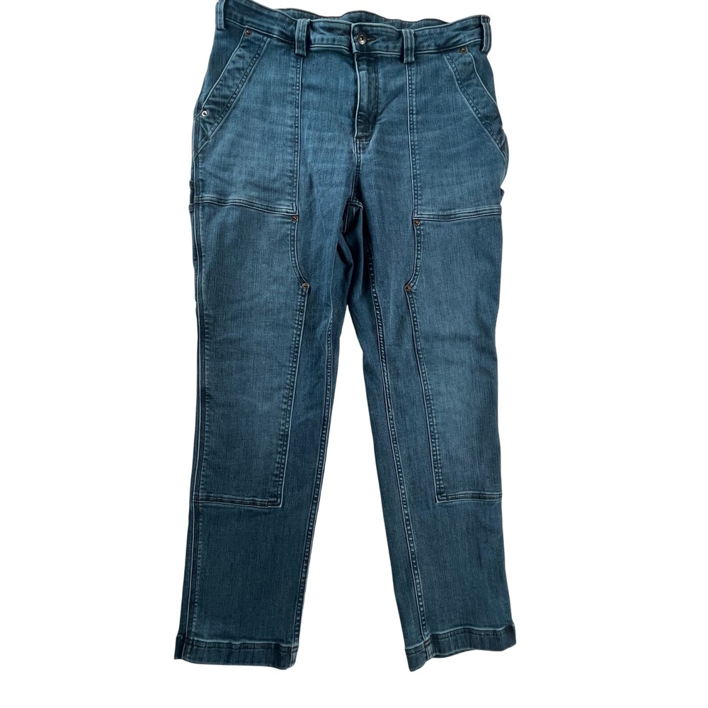 Duluth Trading Carpenter Utility Jeans Womens 18R Blue Workwear Denim